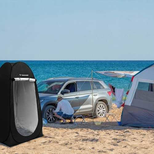 Sommer Campingzelt Pop Up Toilette Schwarz