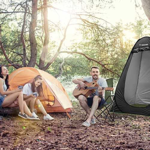 Sommer Campingzelt Pop Up Toilette Schwarz