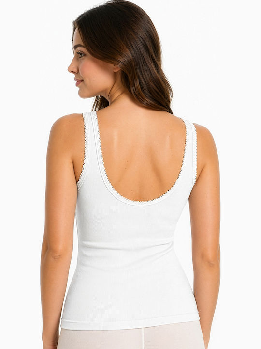 Women's Sleeveless Blouse with V-Neck Corset