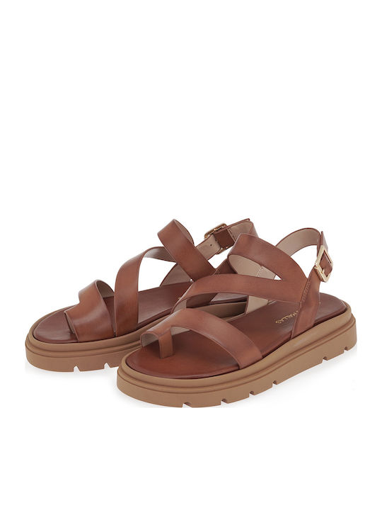 Дамски Сандали Flatforms Тютюнев