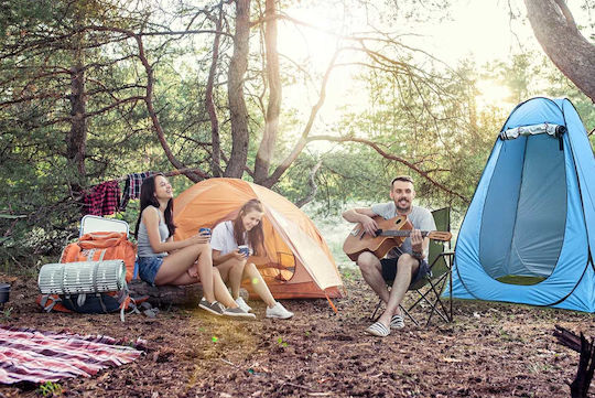 Cort Camping Pop Up Toaletă Gri 4 Anotimpuri