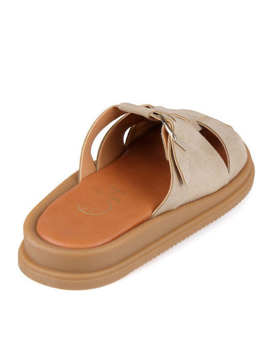 Дерматини Дамски Сандали Flatforms Кафяви