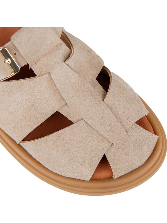 Дерматини Дамски Сандали Flatforms Кафяви