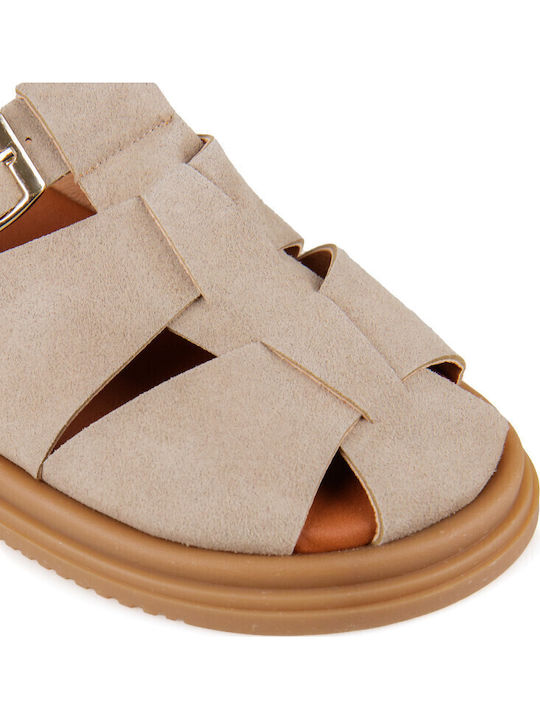 Дерматини Дамски Сандали Flatforms Кафяви
