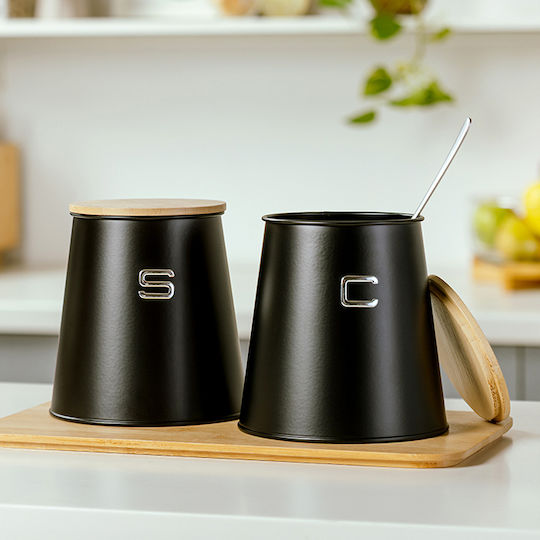 Nava Nava Lebensmittelgläser & Behälter Vase für Kaffee / Zucker mit Metallischem Deckel Braune 14x14cm 1 Stück
