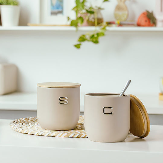 Nava Nava Lebensmittelgläser & Behälter Vase für Zucker / Kaffee mit Metallischem Deckel Grau 1 Stück
