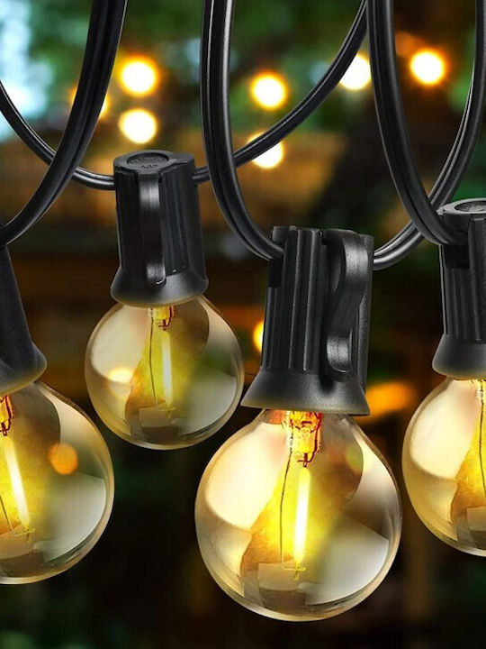 Wasserdichte Lichterkette Beleuchtung LED IP65 5m mit 10 Lampen Warmes Weiß