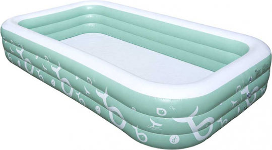 ikonka Piscină Pentru copii PVC Gonflabilă 262x175x60cm Verde