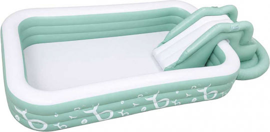 ikonka Piscină Pentru copii PVC Gonflabilă 262x175x60cm Verde