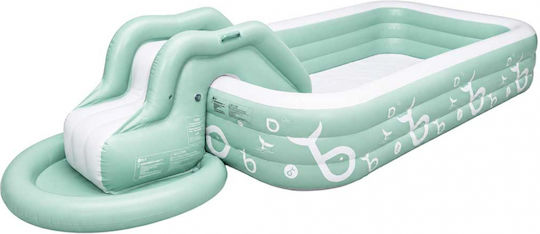 ikonka Piscină Pentru copii PVC Gonflabilă 262x175x60cm Verde