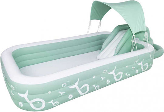 ikonka Piscină Pentru copii PVC Gonflabilă 262x175x60cm Verde
