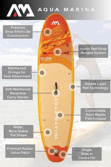 Aqua Marina Fusion Inflatable SUP Board with Length 3.3m & Electric Pump