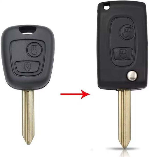 Husă Flip Pentru Chei Auto Transformers 2 Butoane Upgrade Sx9 Blade Citroen Saxo Xsara Picasso Berlingo 1999-2008