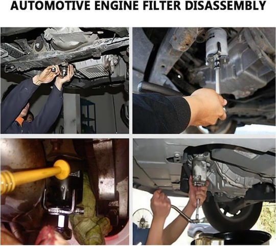 Cheie Universală pentru Filtre de Ulei cu 3 Brațe Neagră Reglabilă 55–108 Mm Funcționare Reversibilă Acționare Dublă 1/2" 3/8" Oțel de Calitate – Mașini Suv-uri Pickup-uri Tractoare