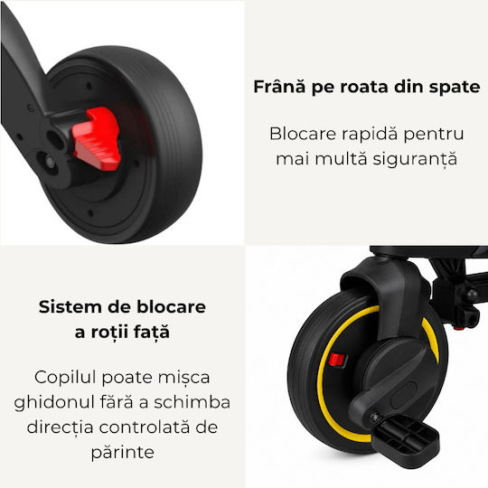 Kidizi Tricicletă Pliabilă și Convertibilă pentru 1.5+ Ani Roșu