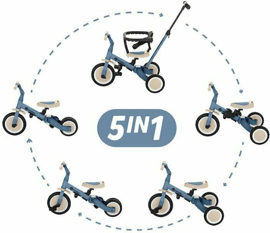 Petite & Mars Turbo Tricicletă Convertibilă cu Mâner pentru Părinți 5 în 1 pentru 12 Luni Albastră