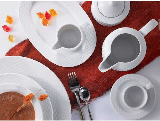 Cryspo Trio Polo Set Coffee Cups Made Of White Porcelain 15 Pieces