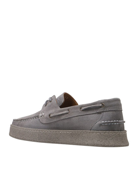 Suede Men's Loafers in Grey Colour