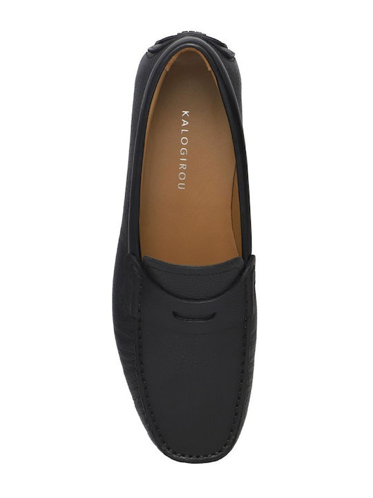 Leder Herren Mokassins in Schwarz Farbe