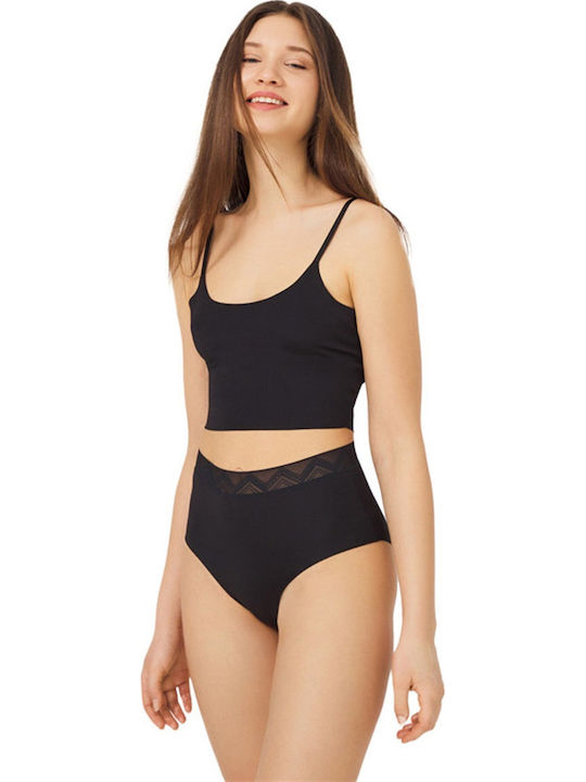 Set Bikini 3 Τεμαχίων Ψηλόμεσο Μαύρα