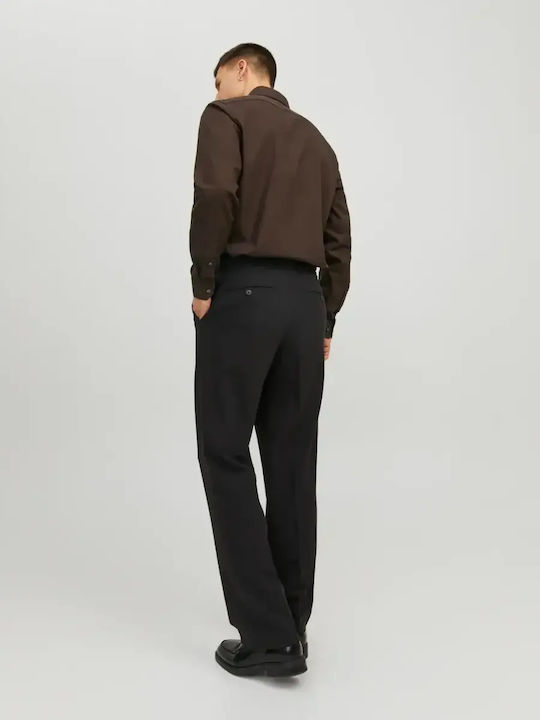 Jprblaparker Long Sleeve Cotton Shirt in Slim Fit Chocolate Torte