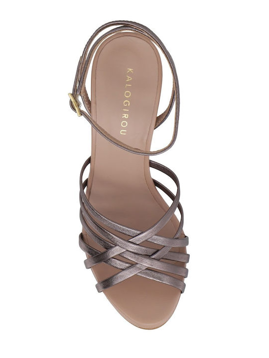 Leather Grey Sandals