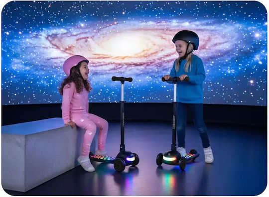 Ricokids Scuter Copii Pliabil 3 Roți Cu Iluminare LED Negru