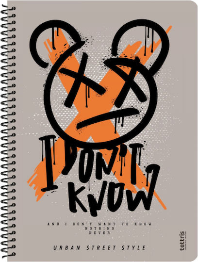 Tettris Spiral Notebook Ruled 150 Sheets 5 Subjects (Miscellaneous Designs) A4-5Θ-213