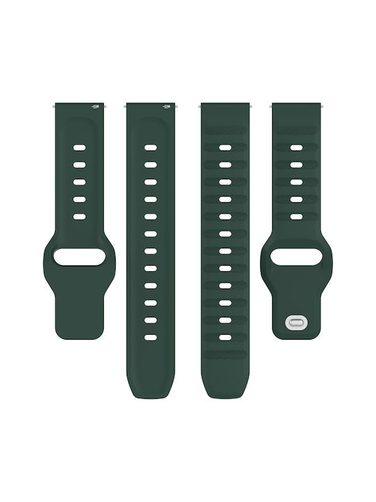 Silicone Strap Green (Galaxy Watch4/5/6/7/FE/4 Classic/6 Classic/5 ProApple Watch 38/40/41/42mmVivomove HRHuawei Watch GT2 / GT3 (42mm) / GT3 Pro (43mm)Honor GS ProAmazfit GTS 3Realme Watch 2Haylou RS4 LS12)