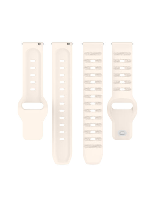 Curea din Silicon Bej (Galaxy Watch4/5/6/7/FE/4 Classic/6 Classic/5 ProApple Watch 38/40/41/42mmVivomove HRHuawei Watch GT2 / GT3 (42mm) / GT3 Pro (43mm)Honor GS ProAmazfit GTS 3Realme Watch 2Haylou RS4 LS12)
