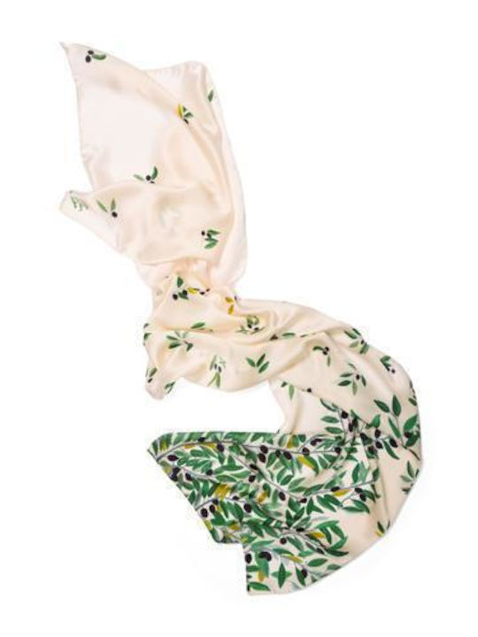 Enareti Damen Seiden Schal Khaki