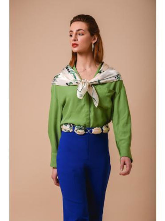 Enareti Damen Seiden Schal Khaki