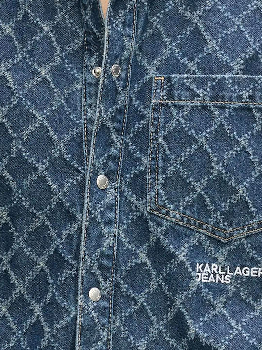 Long Sleeve Women's Denim Shirt Blue