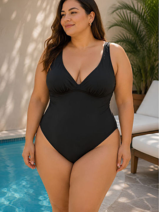 One Piece Swimsuit With Light Padding Black