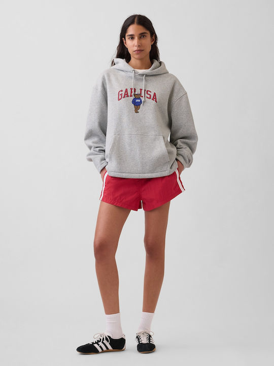 Φούτερ με Κουκούλα Light Heather Grey