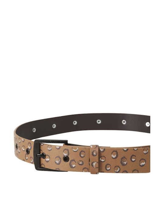 Men's Belt Made of Brown Artificial Leather