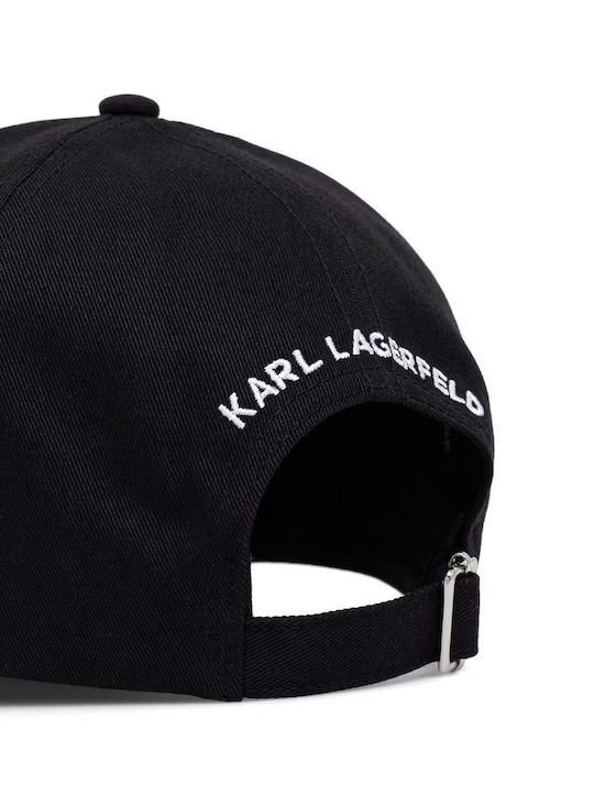 Karl Lagerfeld Καπελο Ikon Charms Logo Μεταλλικο Μαυρο