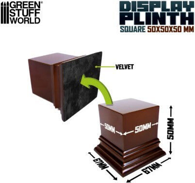 Green Stuff World Square Top Display Plinth 5 X 5 Cm Hazelnut Brown