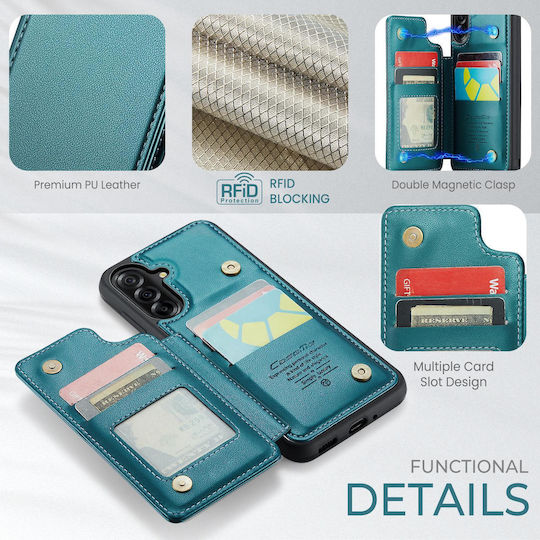 Caseme Rfid Back Cover din Piele Artificială Verde (Galaxy A17Nokia C22)