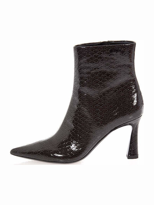 Women's Ankle Boots from Brown Patent Leather K3644117-Brown