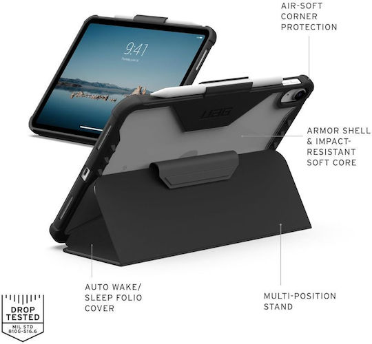 UAG Plyo Back Cover Περιστρεφόμενη Ανθεκτική Μαύρη (Apple Ipad 11 (a16) & Ipad 10.9 (2025/22 - 11/10th Gen))
