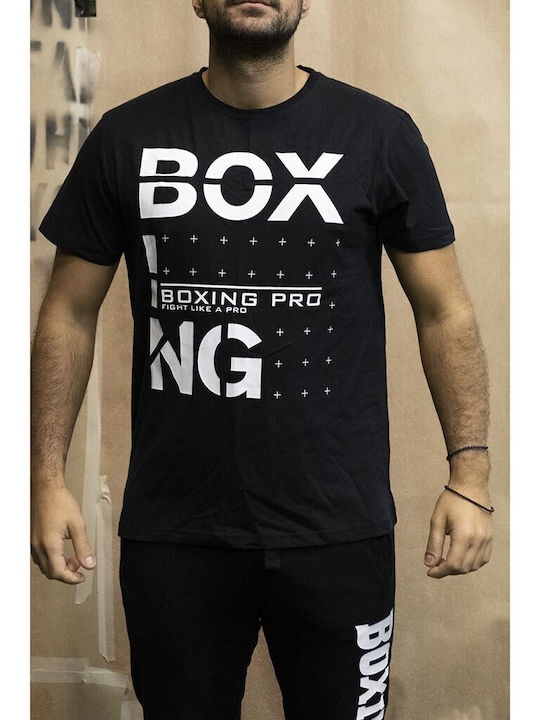 Boxing Pro Ανδρική Κοντομάνικη Μπλούζα για Boxing Μαύρη
