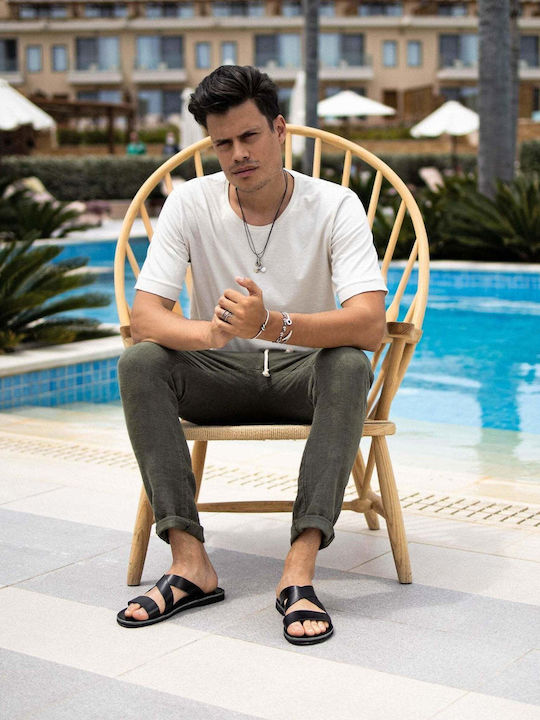 Men's Sandals Cross Straps Daedalos Black