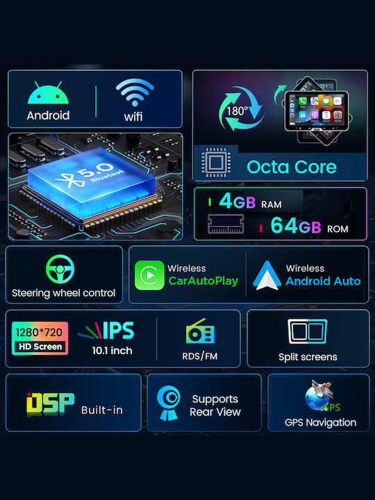 Junsun Radio Auto 1 DIN (Bluetooth/USB)