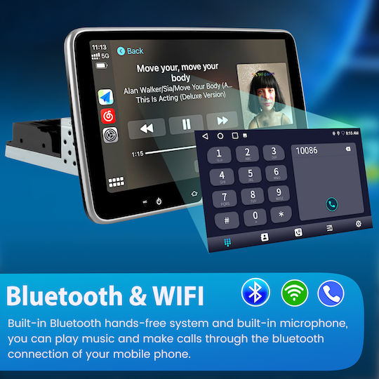 Junsun Ραδιόφωνο Αυτοκινήτου 1 DIN (Bluetooth/USB)