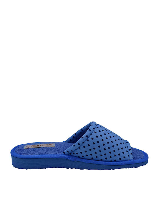 Terry Damen Hausschuhe Sliders Hellblau