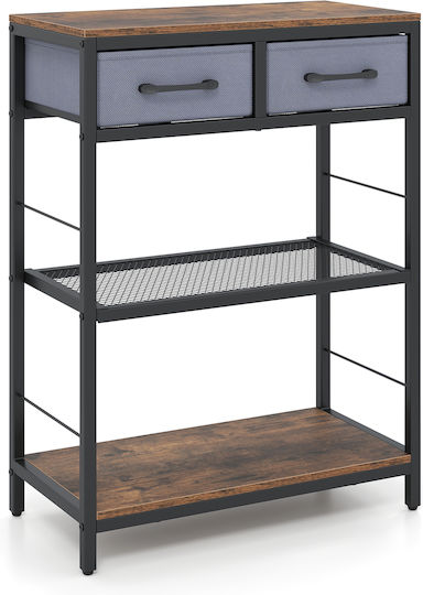 Κονσόλα Μεταλλική Rustic Brown Μ81xΠ30xΥ60εκ.