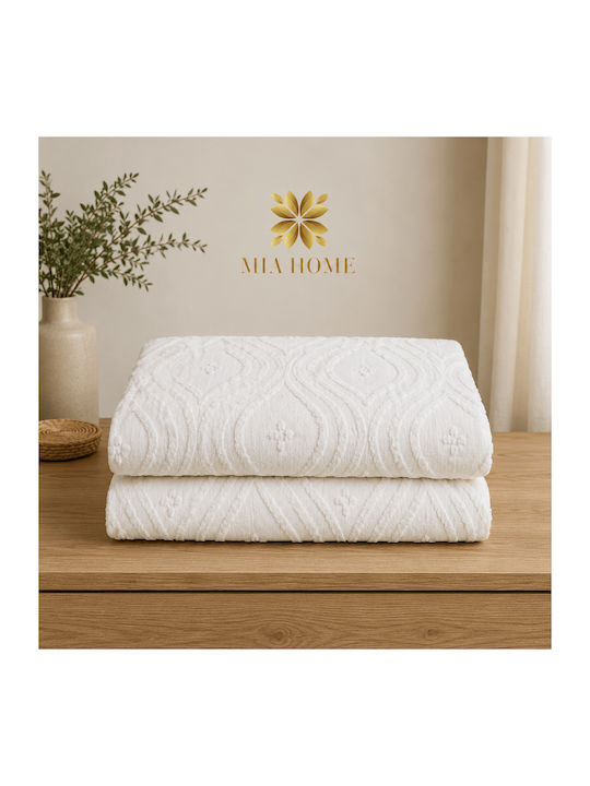 Mia Home Double Coverlet Set White 220x240cm 3 Pieces
