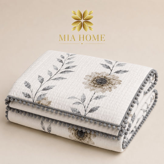Mia Home Шалтета Подредба Голям Двоен Бяло-Сиво 220x240см 3 Бройки