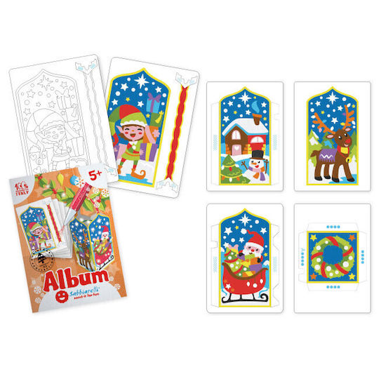 Sabbiarelli 3d Weihnachtsaufkleber Weihnachtsmann Malerei Marmorstaub 5+